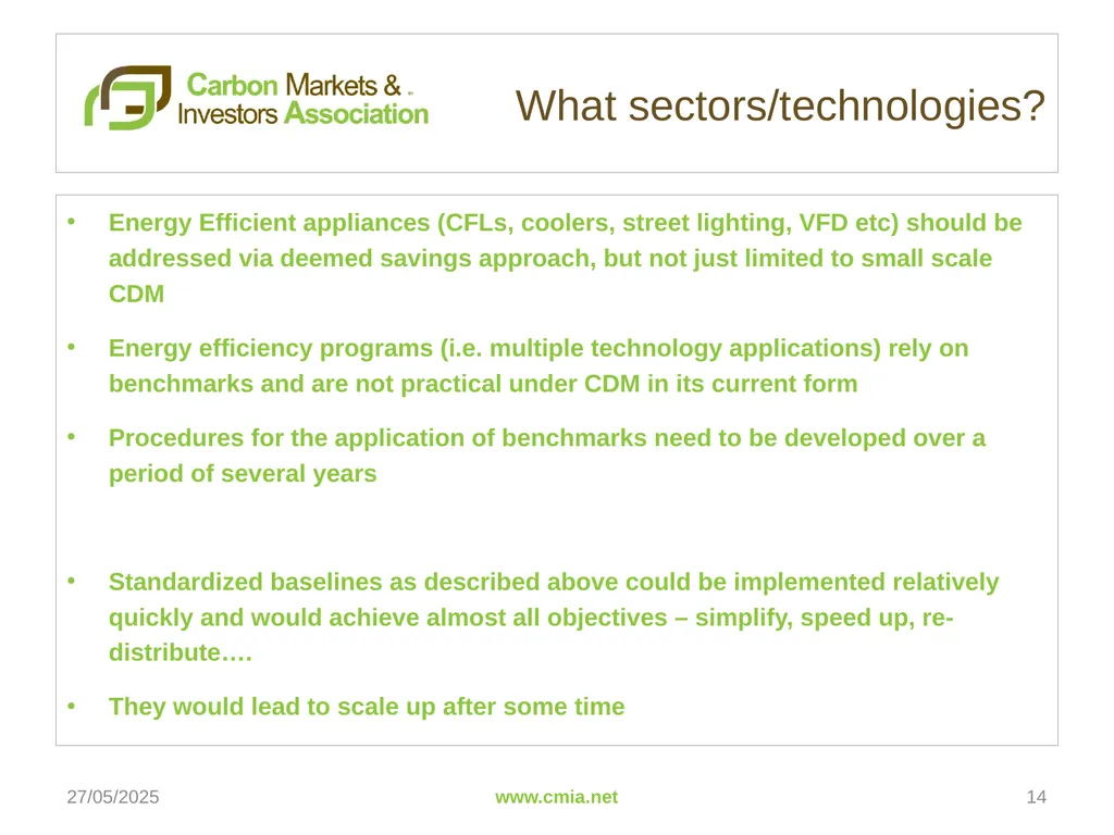 Standardized Baselines 7th CDM Joint Coordination - slide 14 of 17
