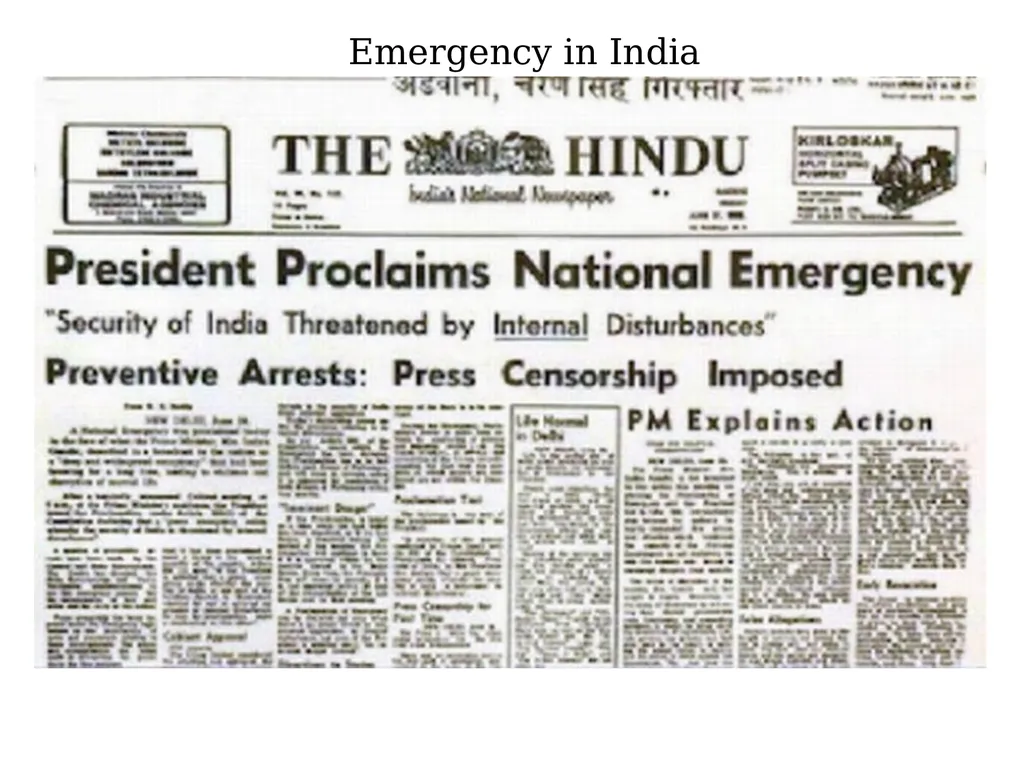 Emergency in India The part 18 of Indian - slide 1 of 7