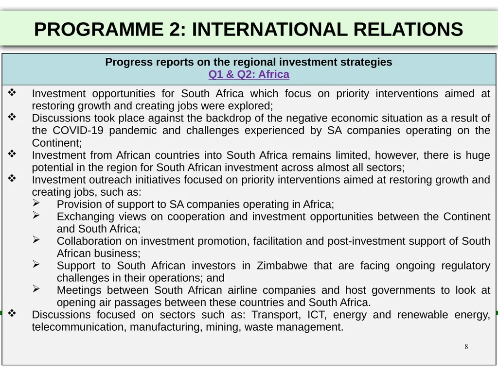2021/22 FIRST AND SECOND QUARTERLY REPORTS - slide 8 of 48