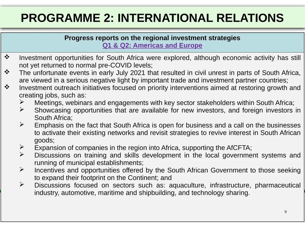 2021/22 FIRST AND SECOND QUARTERLY REPORTS - slide 9 of 48