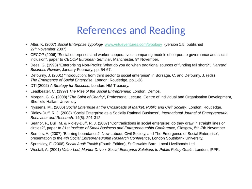 Social Enterprise Cross Sector Theory Dr. David - slide 21 of 23