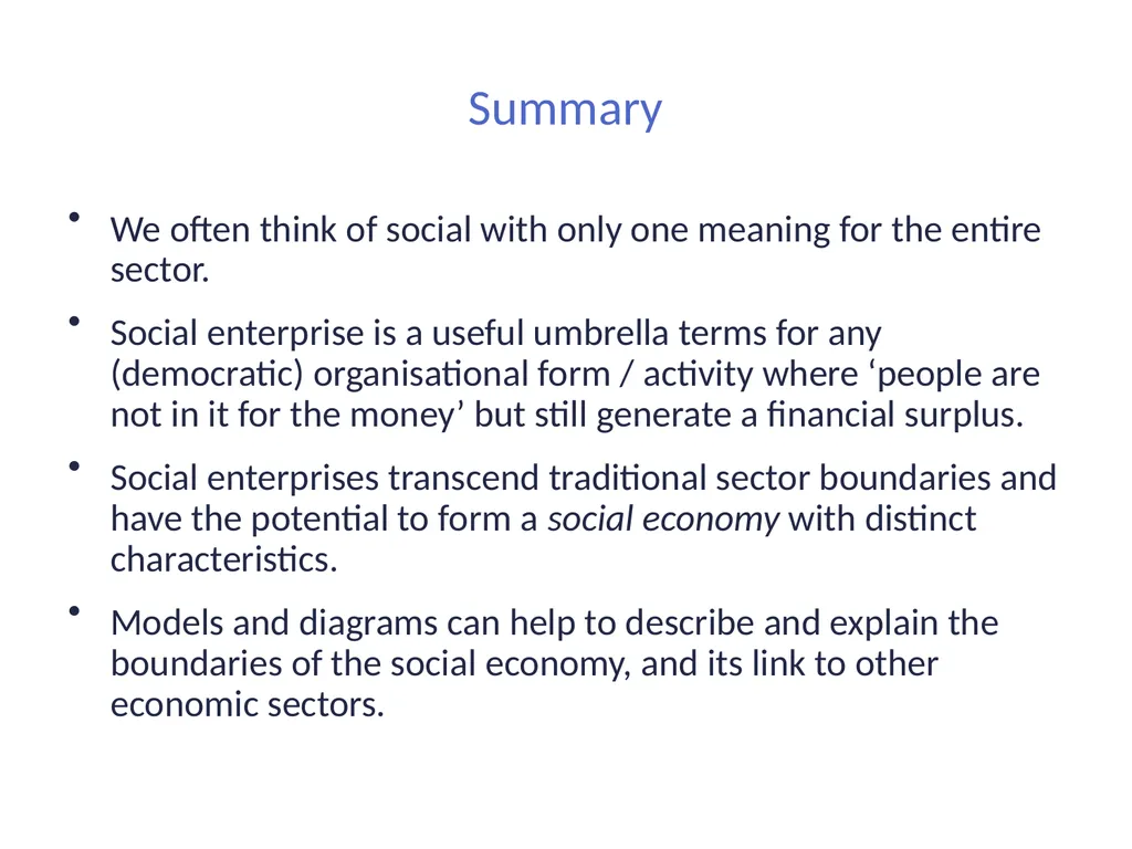 Social Enterprise Cross Sector Theory Dr. David - slide 20 of 23