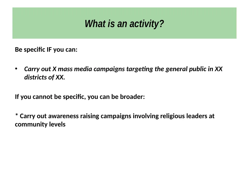 Strategic Planning Workshop for National - slide 35 of 44