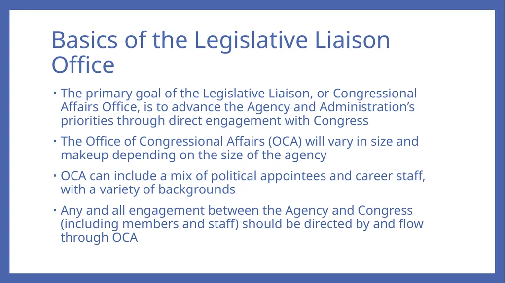 Executive-Legislative Relations: The Role of the - slide 4 of 12