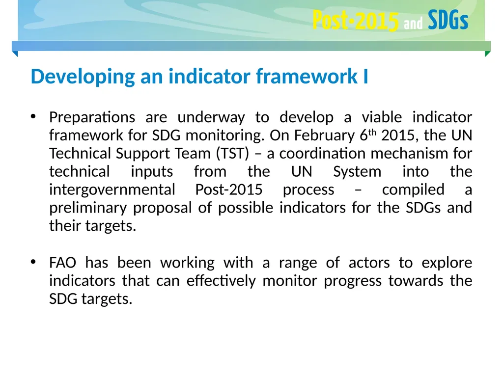 FAO and the Post-2015 Development Agenda May 2015 - slide 23 of 30