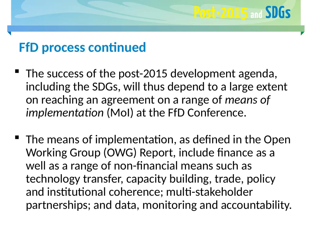 FAO and the Post-2015 Development Agenda May 2015 - slide 29 of 30