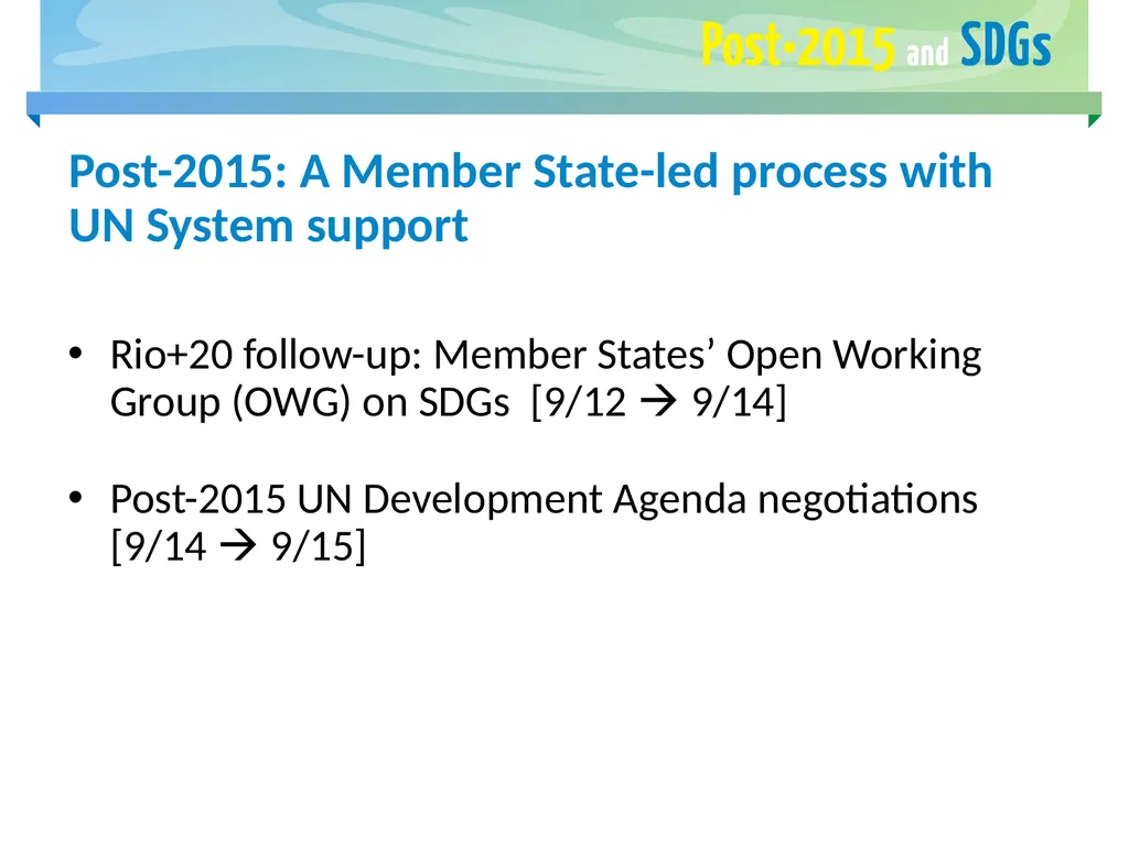 FAO and the Post-2015 Development Agenda May 2015 - slide 6 of 30