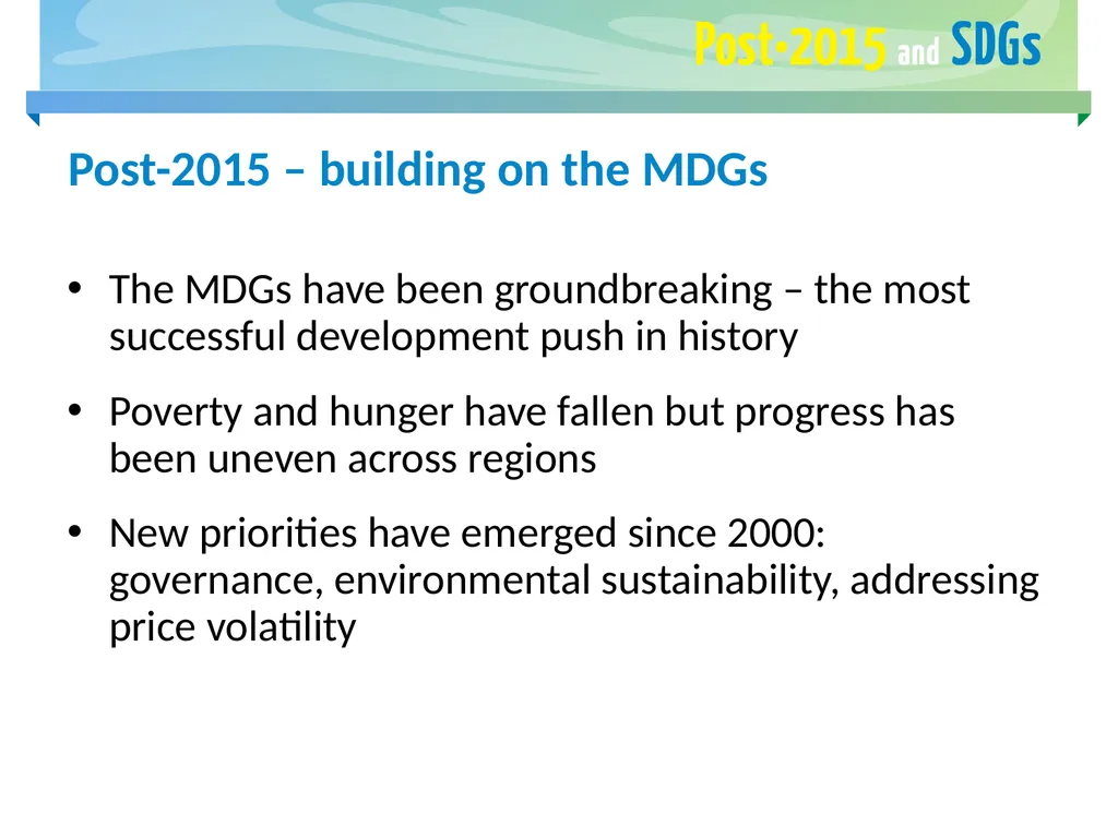 FAO and the Post-2015 Development Agenda May 2015 - slide 2 of 30