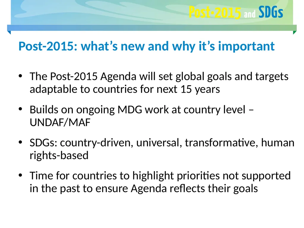 FAO and the Post-2015 Development Agenda May 2015 - slide 3 of 30