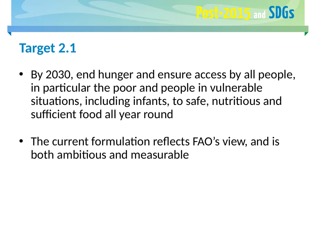 FAO and the Post-2015 Development Agenda May 2015 - slide 13 of 30