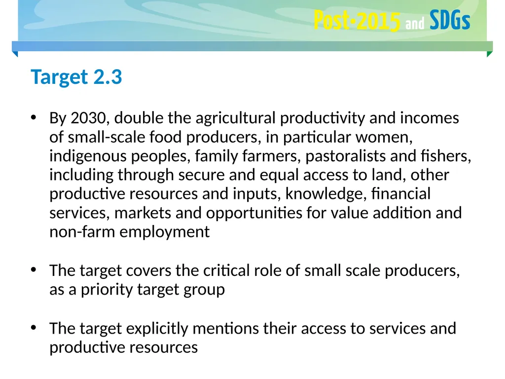 FAO and the Post-2015 Development Agenda May 2015 - slide 15 of 30