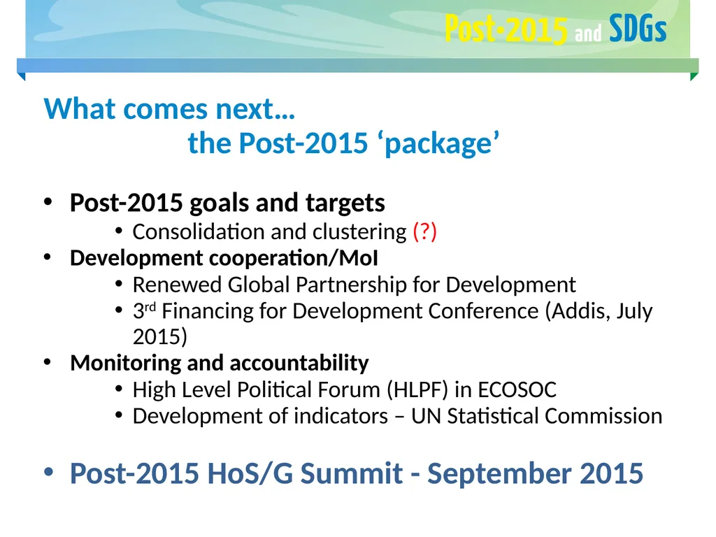 FAO and the Post-2015 Development Agenda May 2015 - slide 21 of 30
