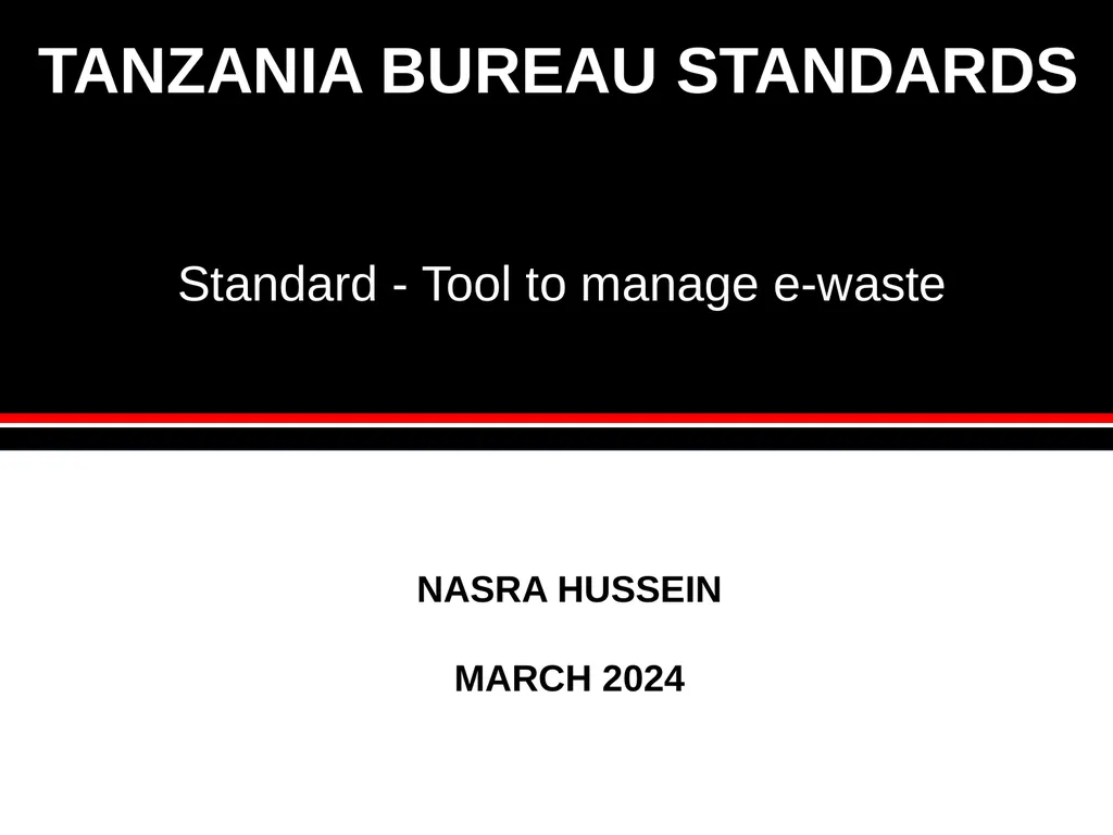 1 TANZANIA BUREAU STANDARDS NASRA HUSSEIN MARCH
