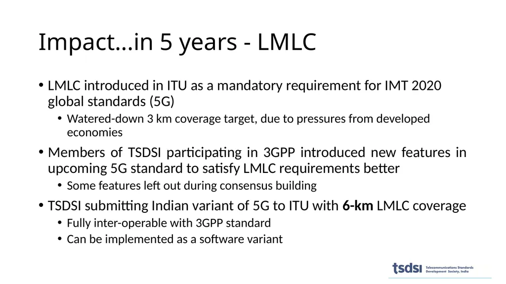 1 Need for TSDSI Telecom standards are complex and - slide 7 of 12