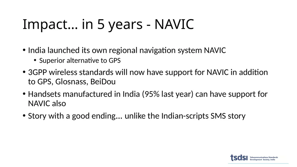 1 Need for TSDSI Telecom standards are complex and - slide 8 of 12