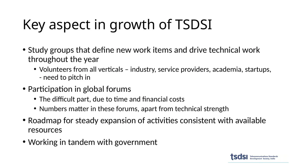 1 Need for TSDSI Telecom standards are complex and - slide 10 of 12