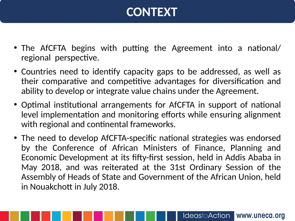 Implementing the AfCFTA through national - slide 3 of 9