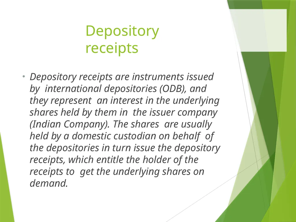 ADR & GDR Depository receipts Depository receipts - slide 2 of 14