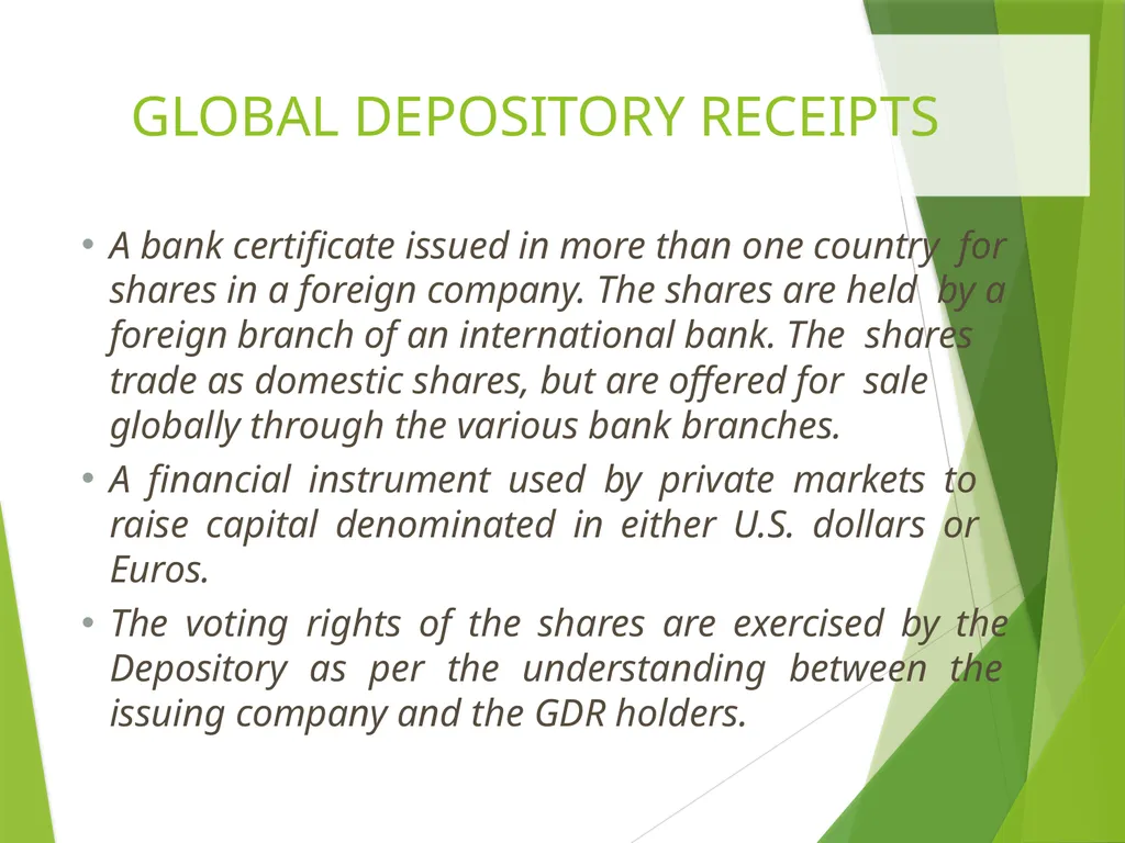 ADR & GDR Depository receipts Depository receipts - slide 10 of 14