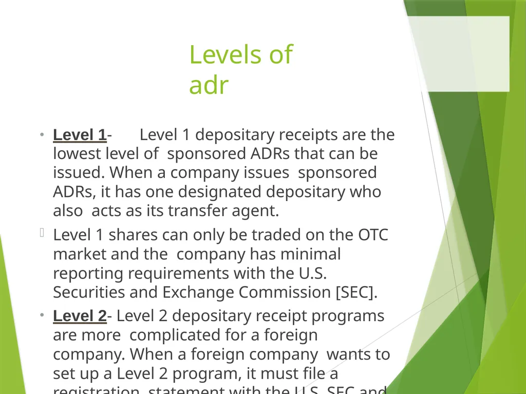 ADR & GDR Depository receipts Depository receipts - slide 8 of 14
