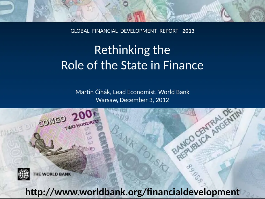 Global Financial Development Report 2013 - slide 1 of 14