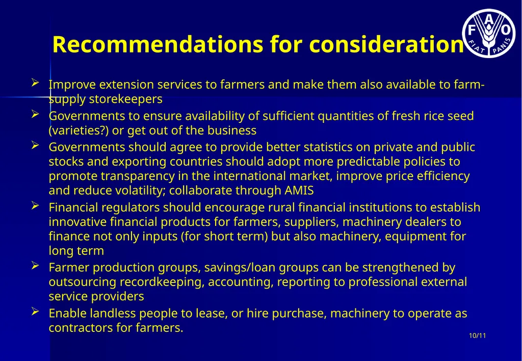Second External Rice Advisory Group (ERAG) - slide 10 of 11