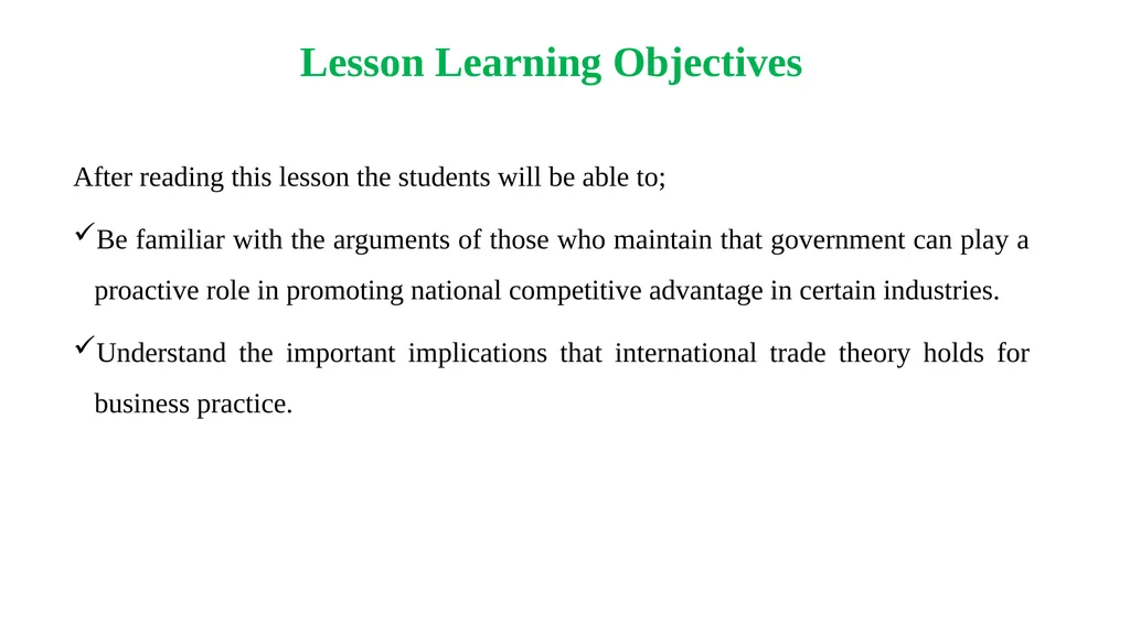 Chapter-5 (Lesson-2) International Trade Theory - slide 2 of 14