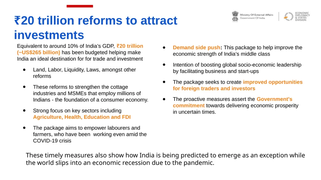 Atmanirbhar India COVID-19: Turning Crisis into - slide 5 of 14