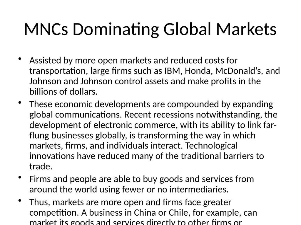 Globalization: Economic Dimension For many people - slide 2 of 9