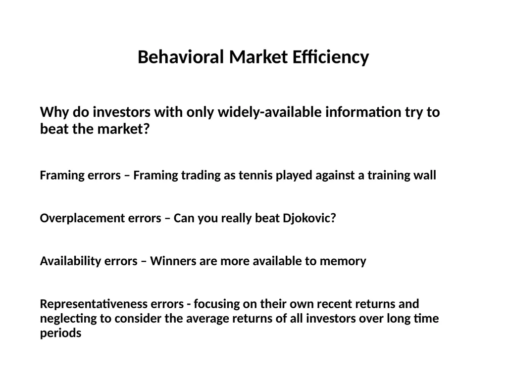 Finance for Normal People Chapter 11: Behavioral - slide 24 of 51