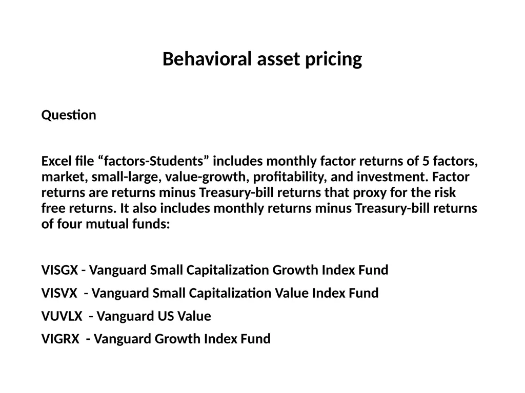 Finance for Normal People Chapter 11: Behavioral - slide 42 of 51
