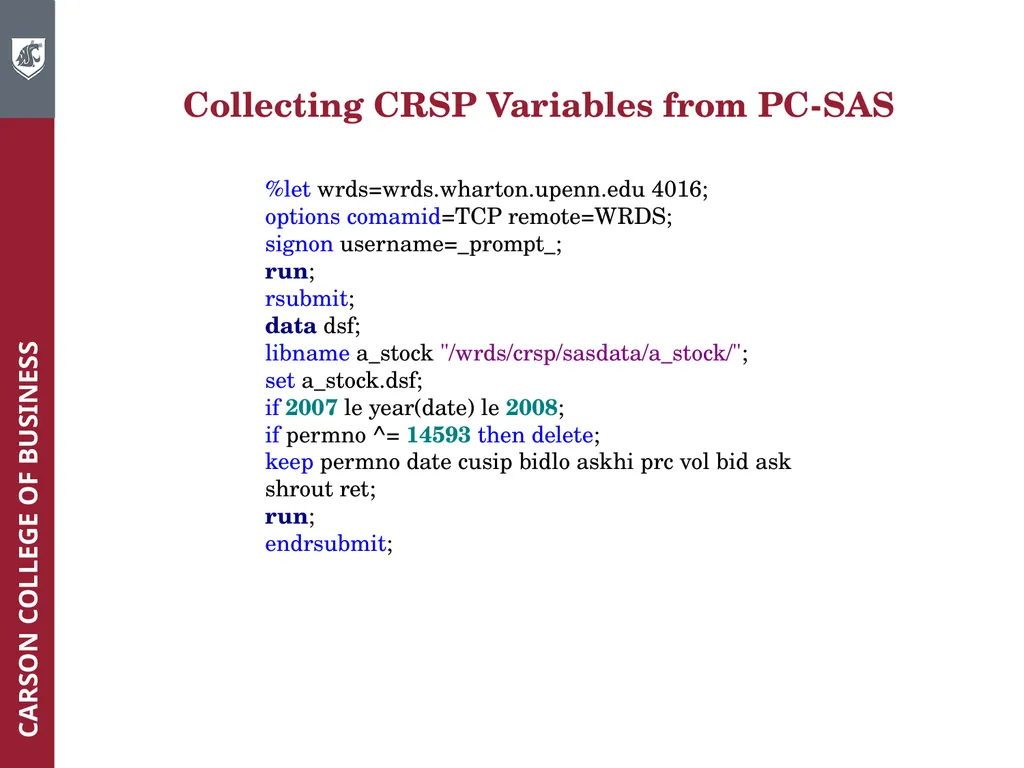 Wharton Research Data Services (WRDS) Workshop - slide 23 of 86