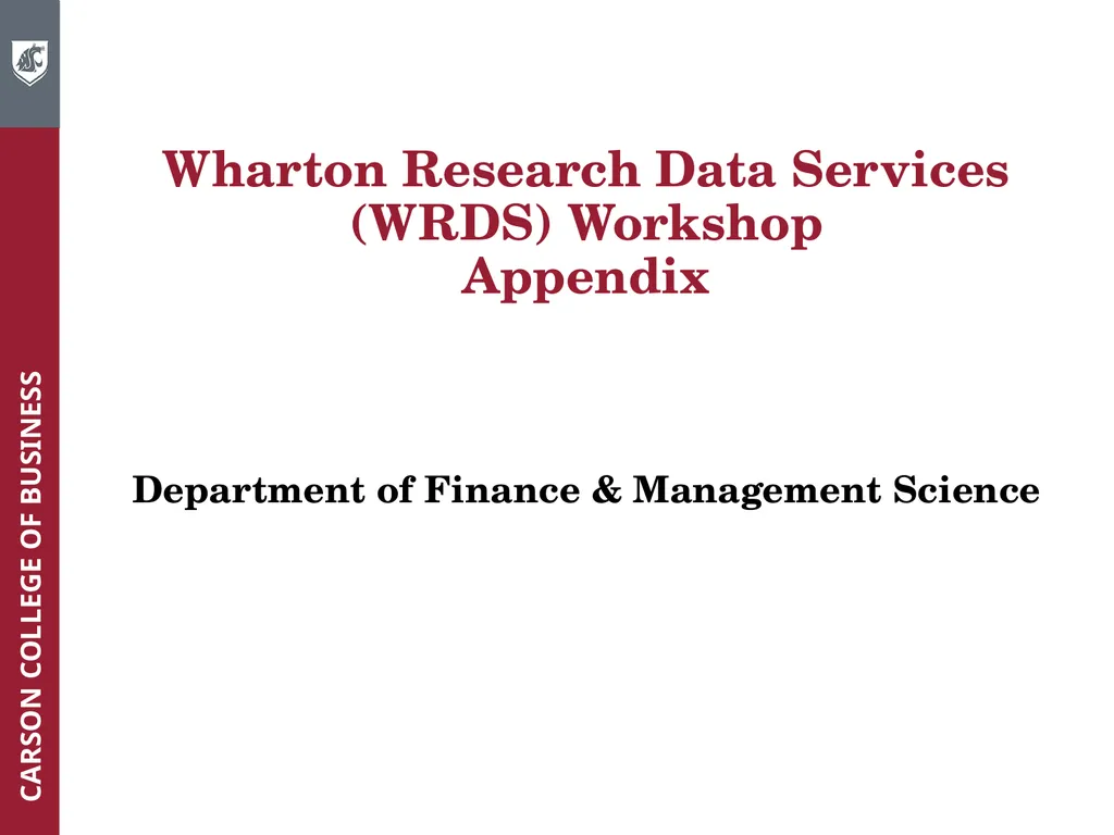Wharton Research Data Services (WRDS) Workshop - slide 81 of 86