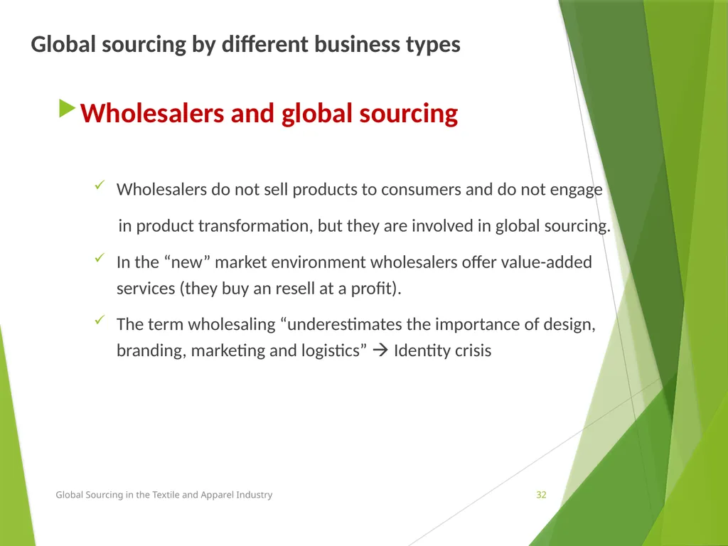 Lesson 3 Chapter 3 Trends in global sourcing Prof. - slide 32 of 37