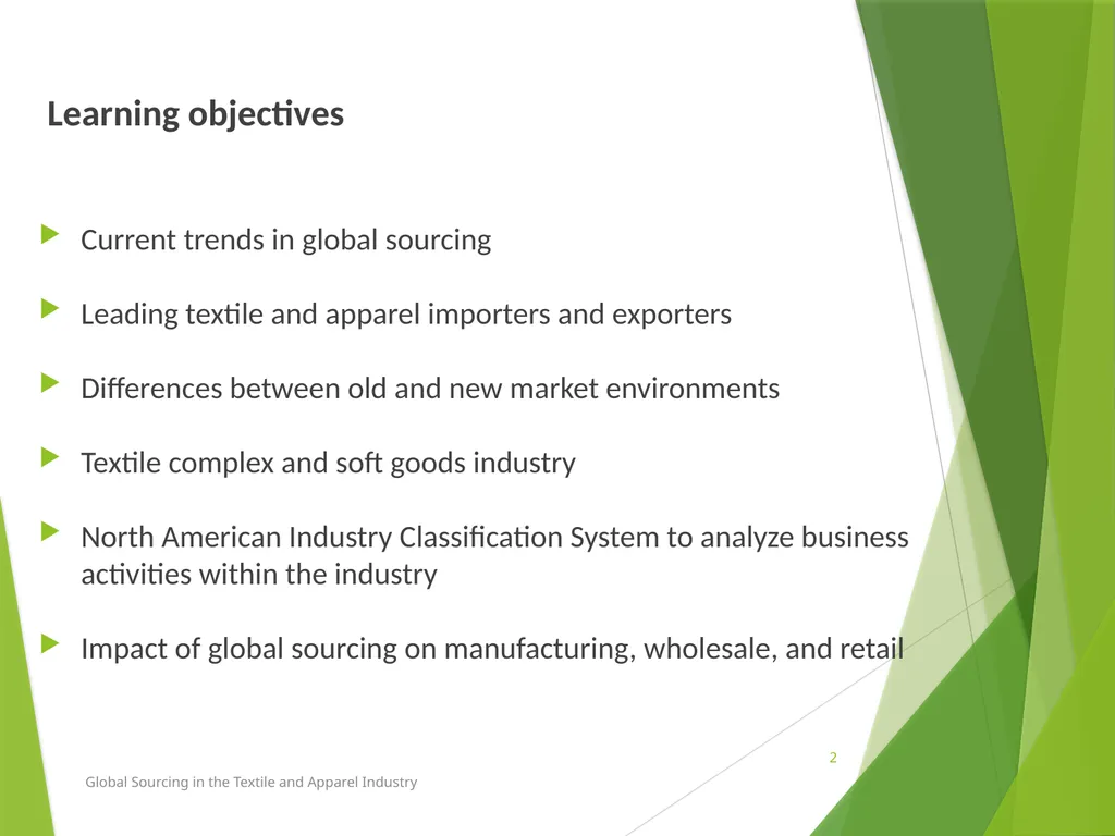 Lesson 3 Chapter 3 Trends in global sourcing Prof. - slide 2 of 37