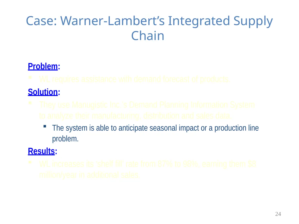 Chapter 6 Supply Chain Management & ERP 1 Learning - slide 24 of 43