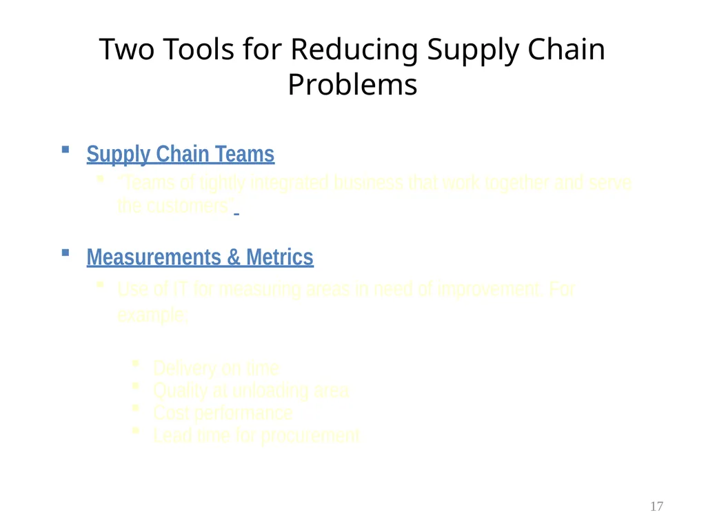 Chapter 6 Supply Chain Management & ERP 1 Learning - slide 17 of 43