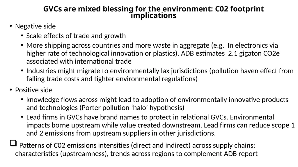 CO2 emissions: Can GVC participation help - slide 3 of 19