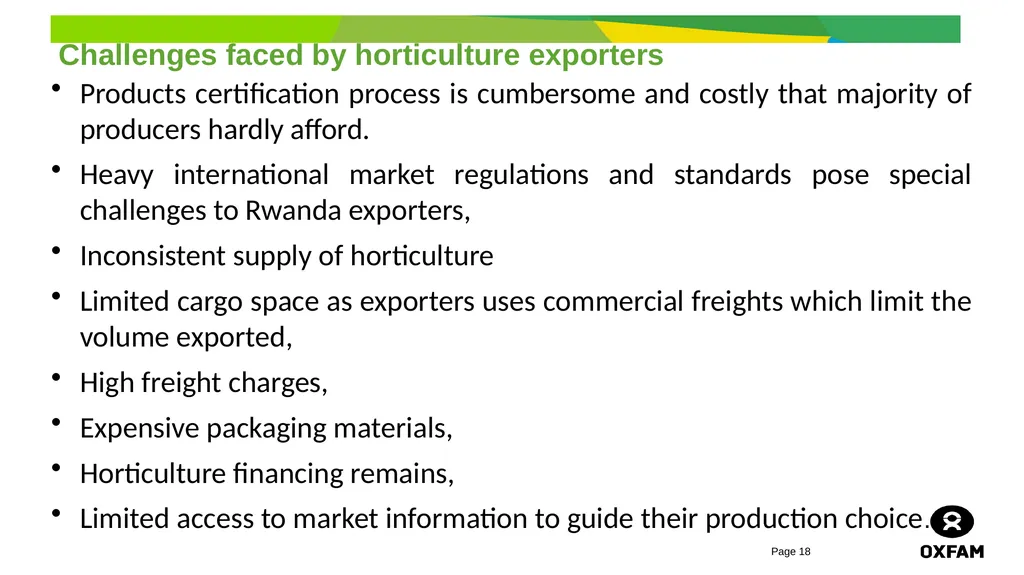 horticulture and Markets Background, Study - slide 18 of 21