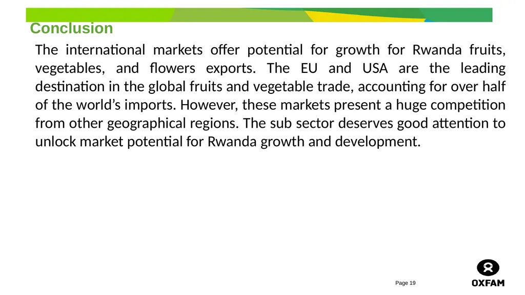 horticulture and Markets Background, Study - slide 19 of 21
