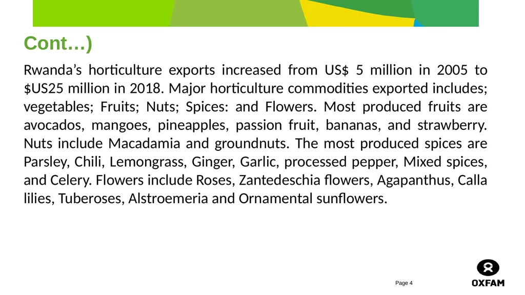 horticulture and Markets Background, Study - slide 4 of 21