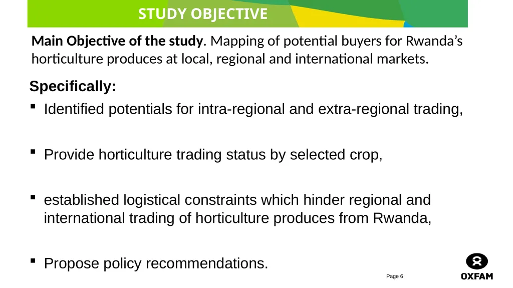 horticulture and Markets Background, Study - slide 6 of 21