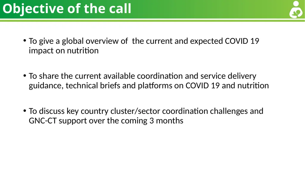 Nutrition Cluster and Sector Coordination in the - slide 2 of 10