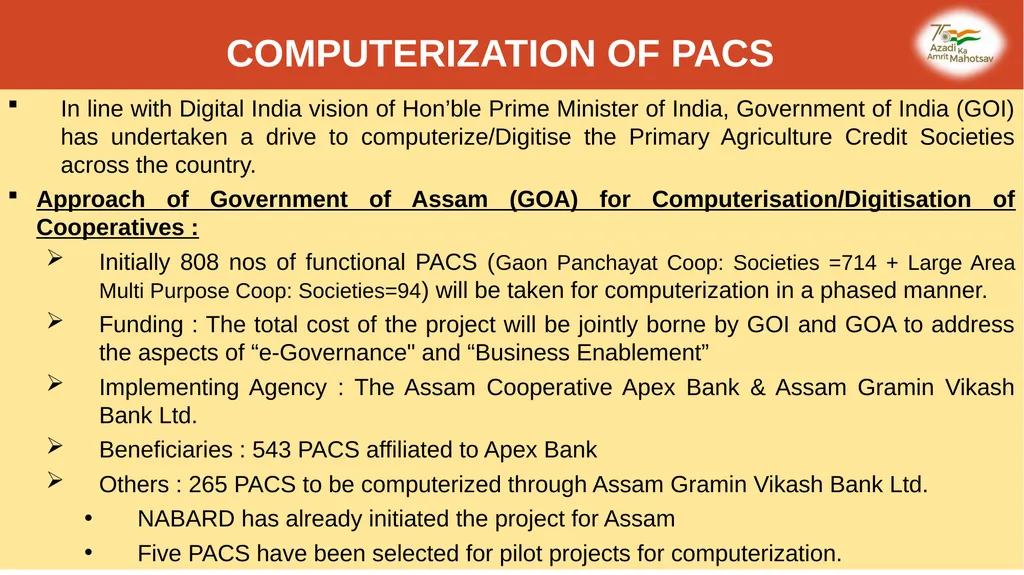 STATUS OF COOPERATIVE SECTOR IN ASSAM, GOVERNMENT - slide 4 of 11