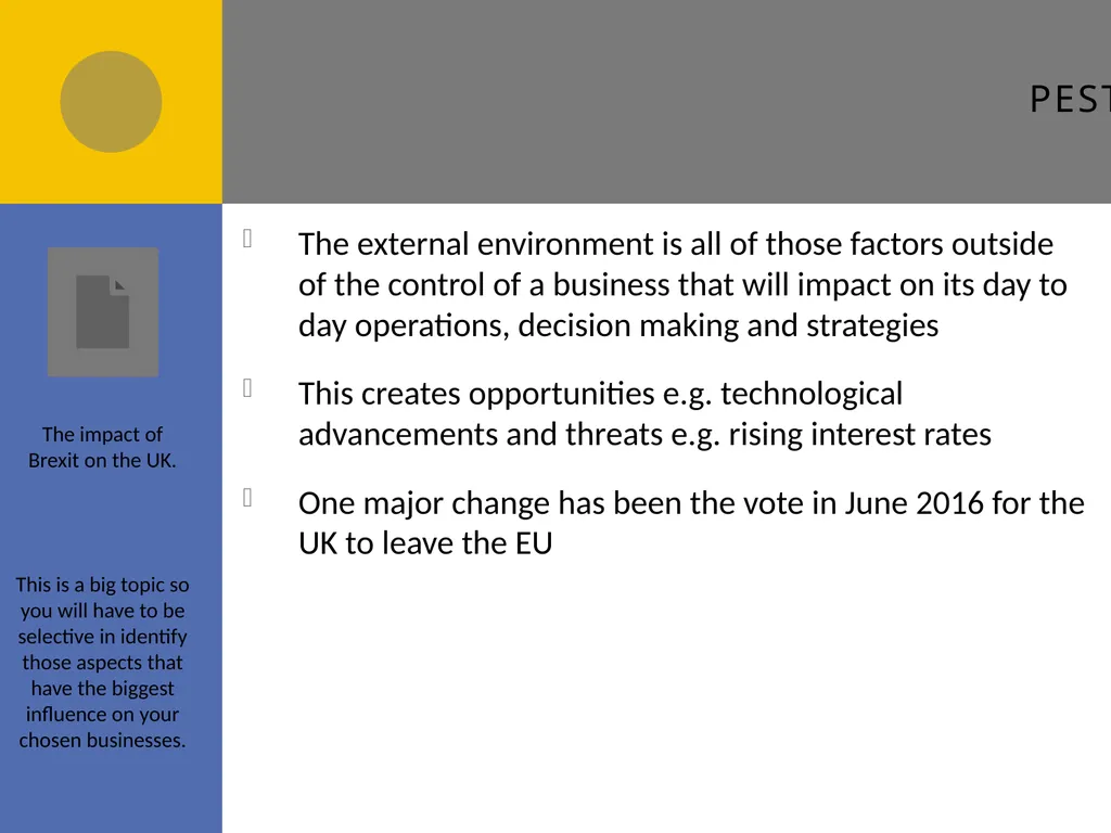 External Environment C1 External environment - slide 3 of 46
