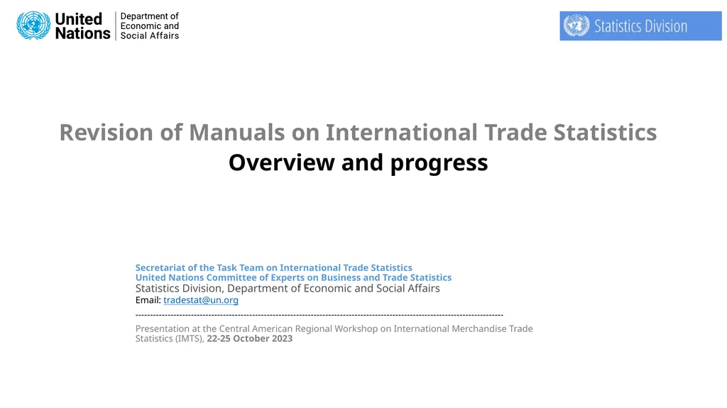Secretariat of the Task Team on International - slide 1 of 28
