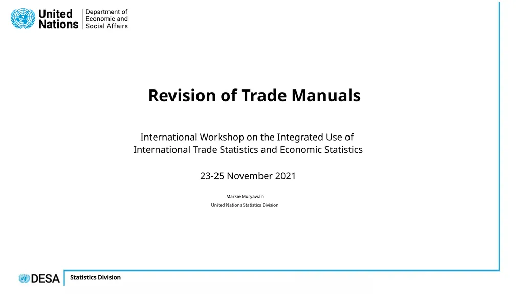 Markie Muryawan United Nations Statistics Division - slide 1 of 10