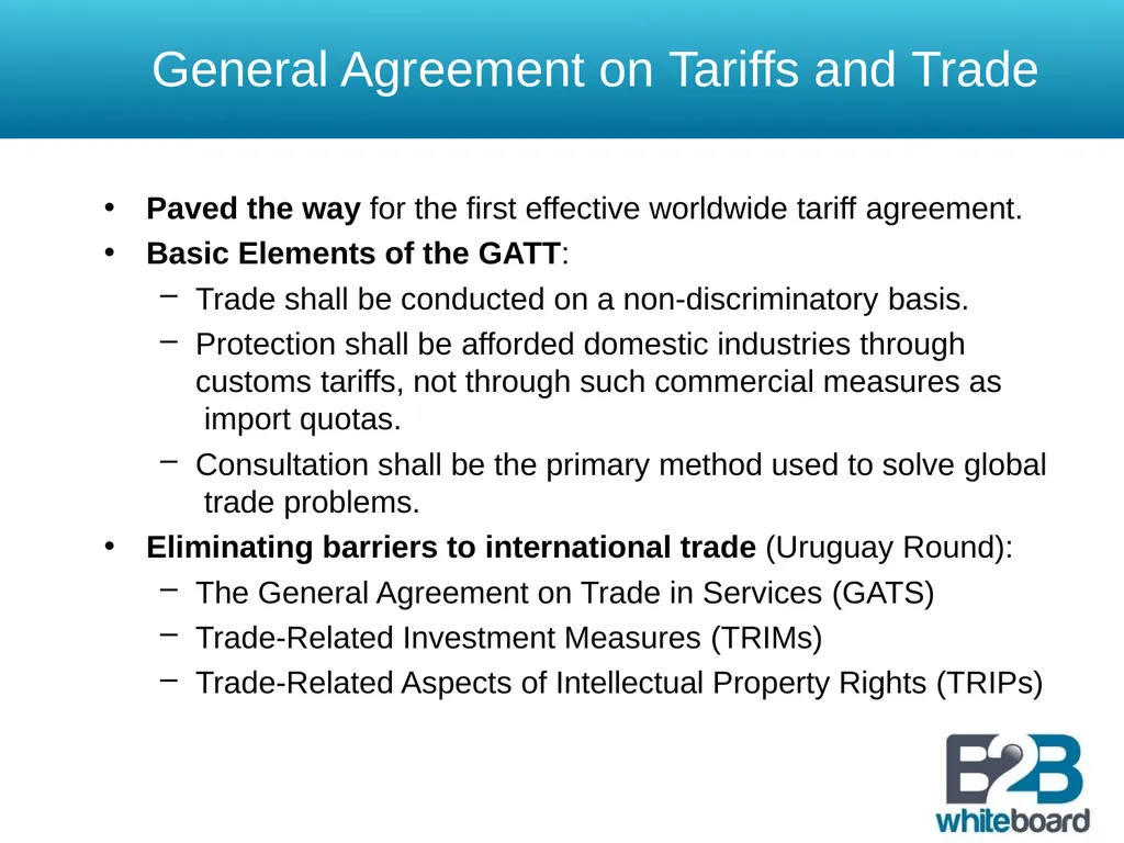 Tariff and Non – Tariff Barriers Overview Trade - slide 11 of 13