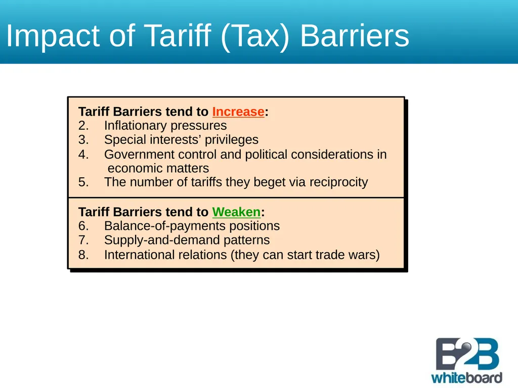 Tariff and Non – Tariff Barriers Overview Trade - slide 3 of 13