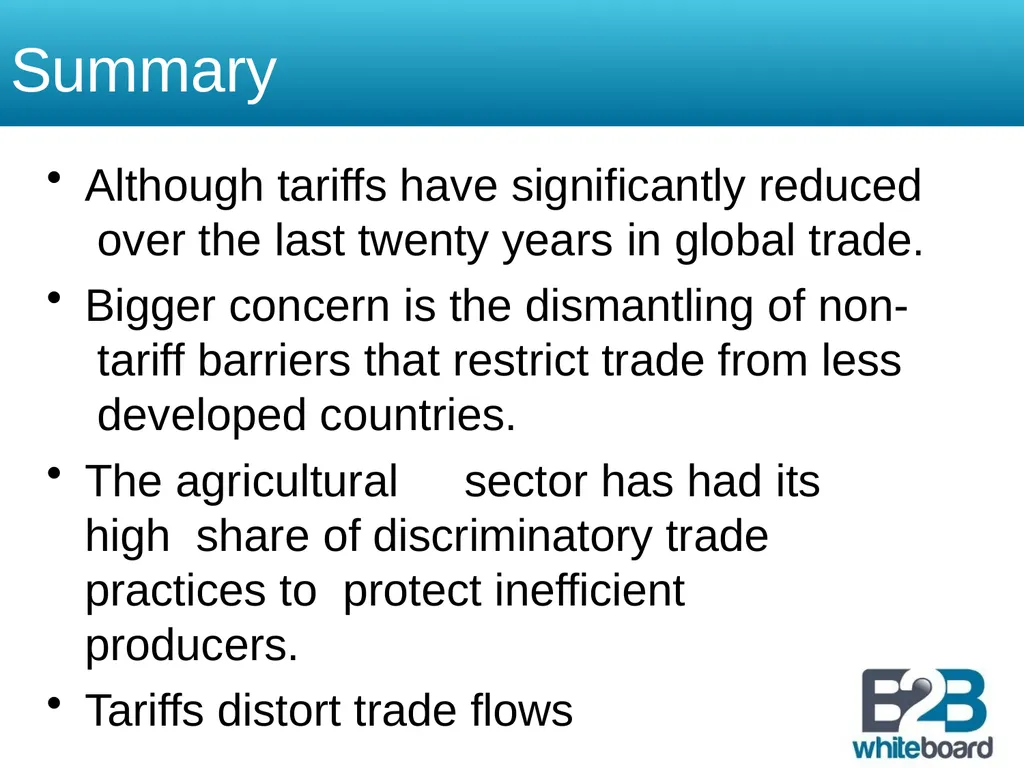 Tariff and Non – Tariff Barriers Overview Trade - slide 12 of 13